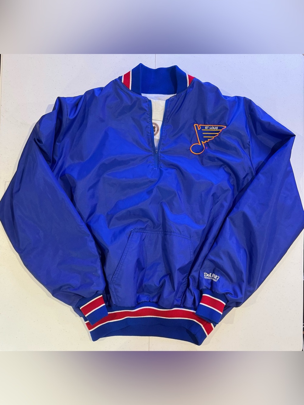 Vintage 90’s DeLong USA St Louis Blues Pullover Jacket size medium nhl hockey